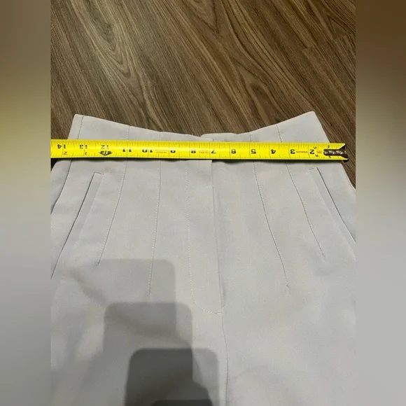 ZARA WOMAN HIGH-WAISTED PANTS LIGHT BLUE - Picture 12 of 15